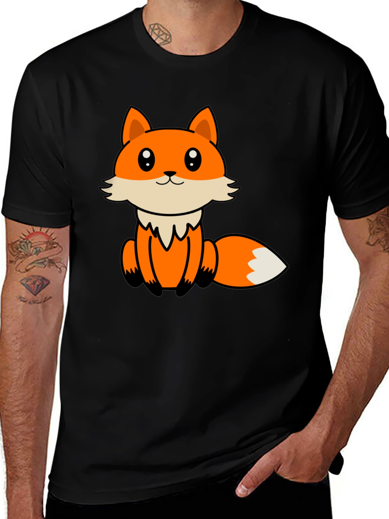 Cute Cartoon Fox Graphic T-Shirt