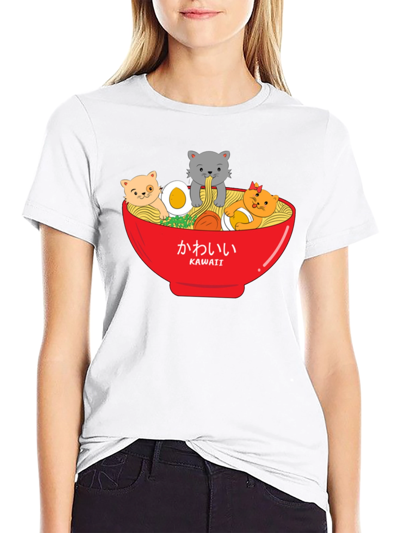Kawaii Cats Ramen Bowl T-Shirt