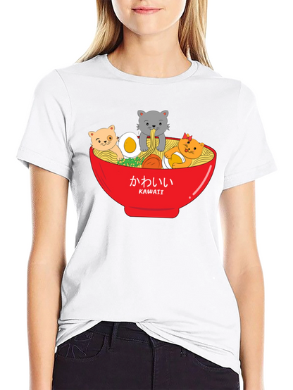 Kawaii Cats Ramen Bowl T-Shirt