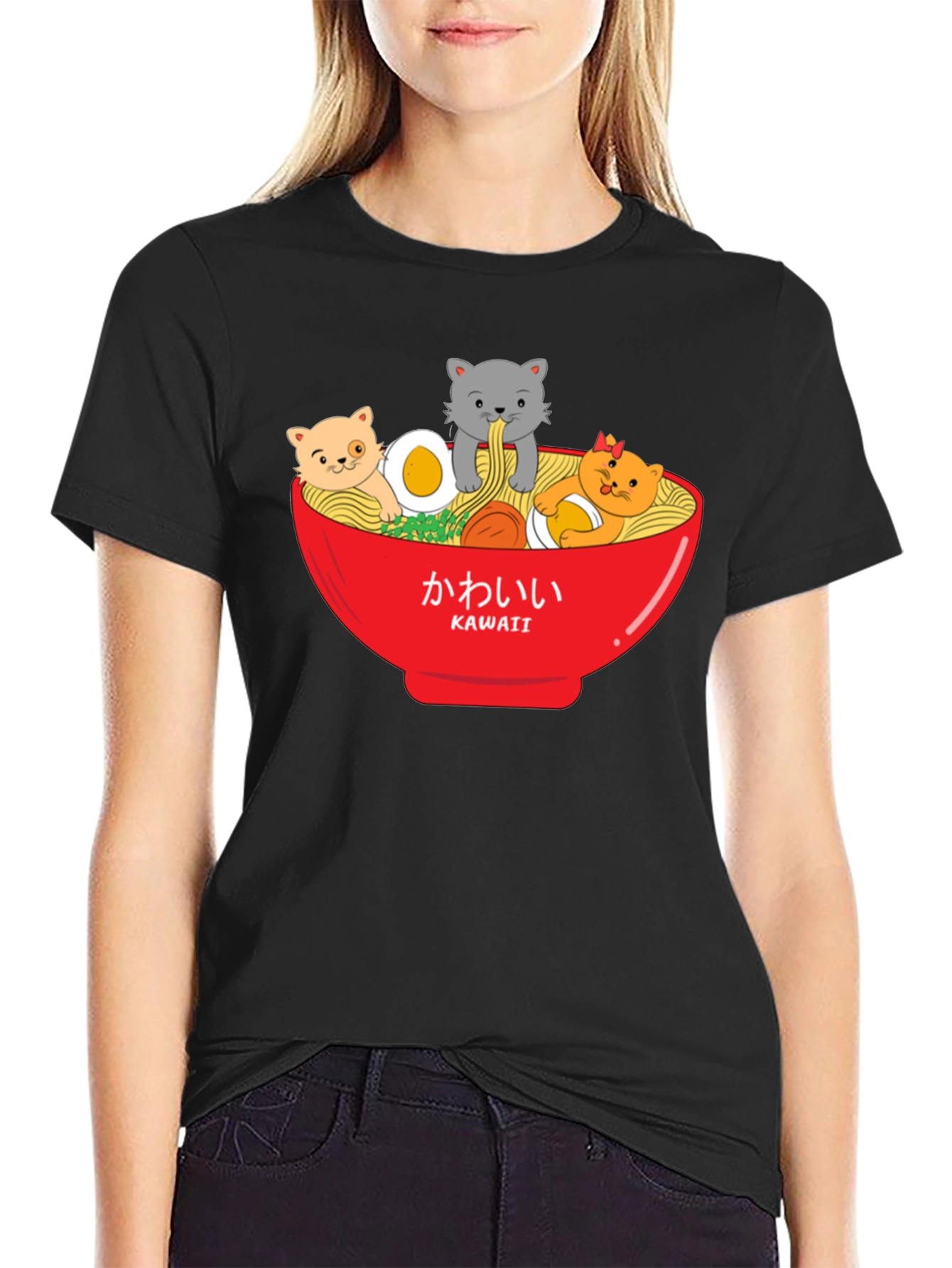 Kawaii Cats Ramen Bowl T-Shirt