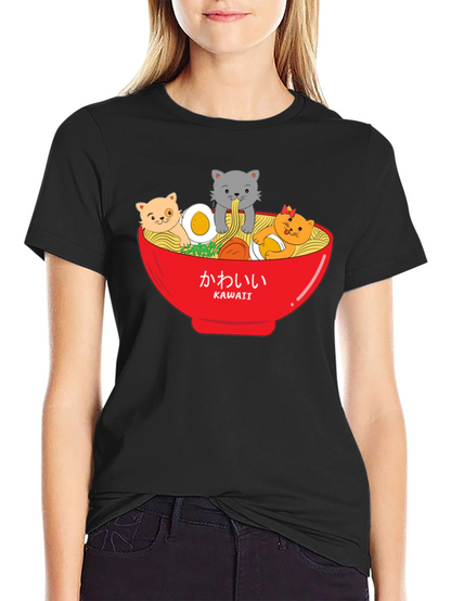 Kawaii Cats Ramen Bowl T-Shirt