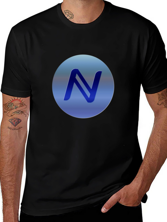 Letter N Graphic Tee - Cool & Casual Black T-Shirt