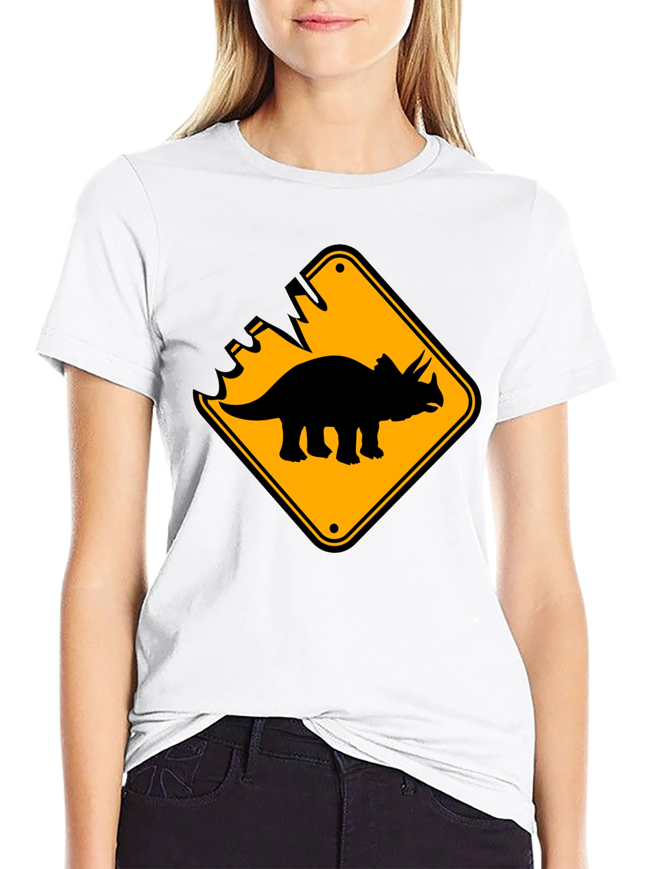 Dinosaur Crossing Black T-Shirt