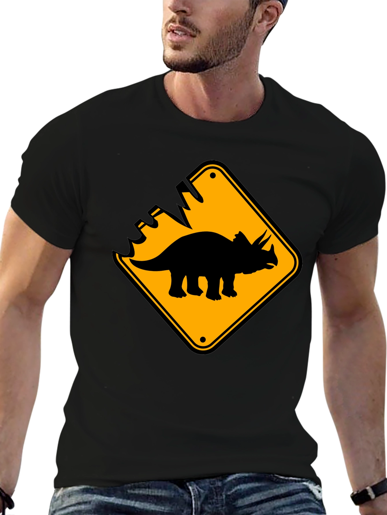 Dinosaur Crossing Black T-Shirt