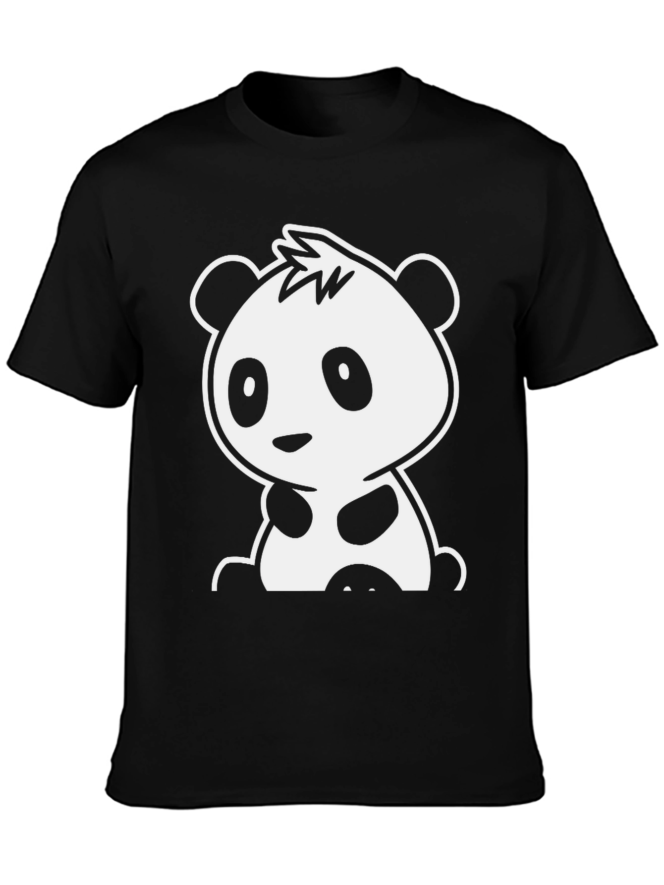 Cute Panda Graphic Tee - Black Unisex Shirt