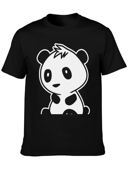 Cute Panda Graphic Tee - Black Unisex Shirt
