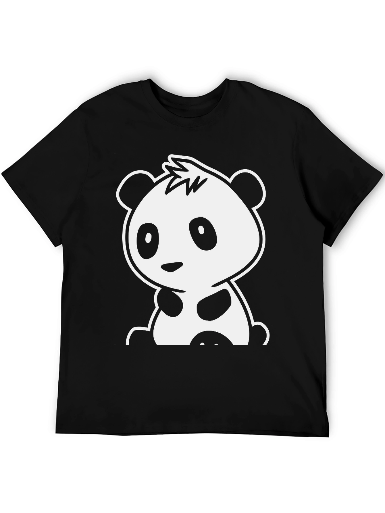 Cute Panda Graphic Tee - Black Unisex Shirt