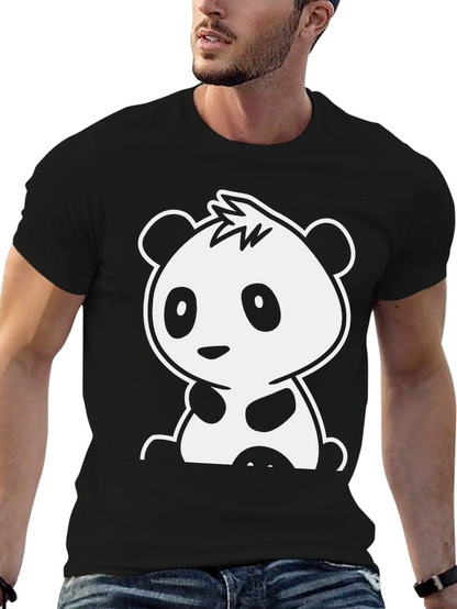 Cute Panda Graphic Tee - Black Unisex Shirt