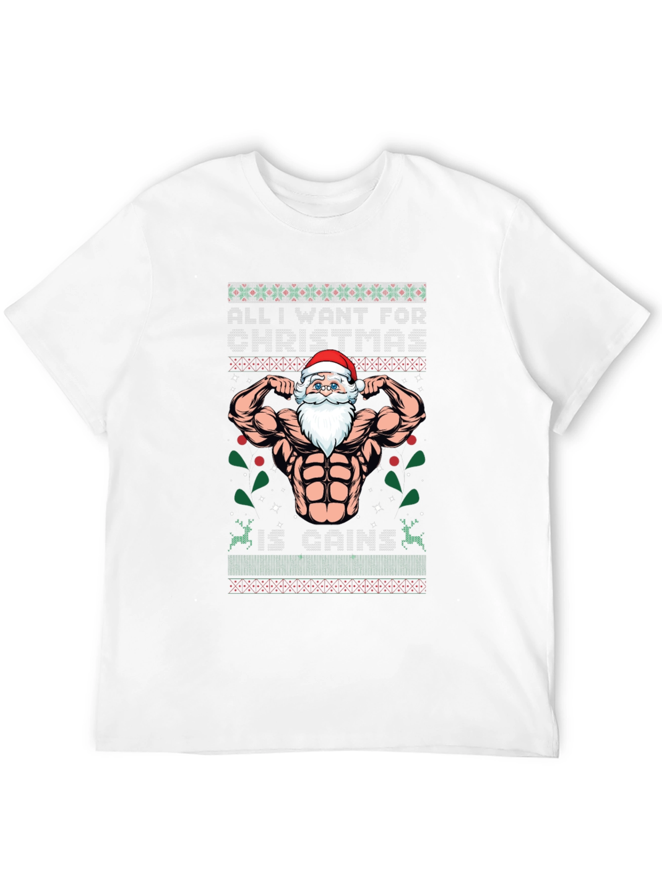 Funny Santa Gains Christmas T-Shirt
