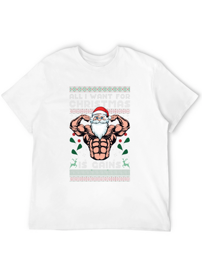 Funny Santa Gains Christmas T-Shirt