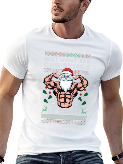 Funny Santa Gains Christmas T-Shirt