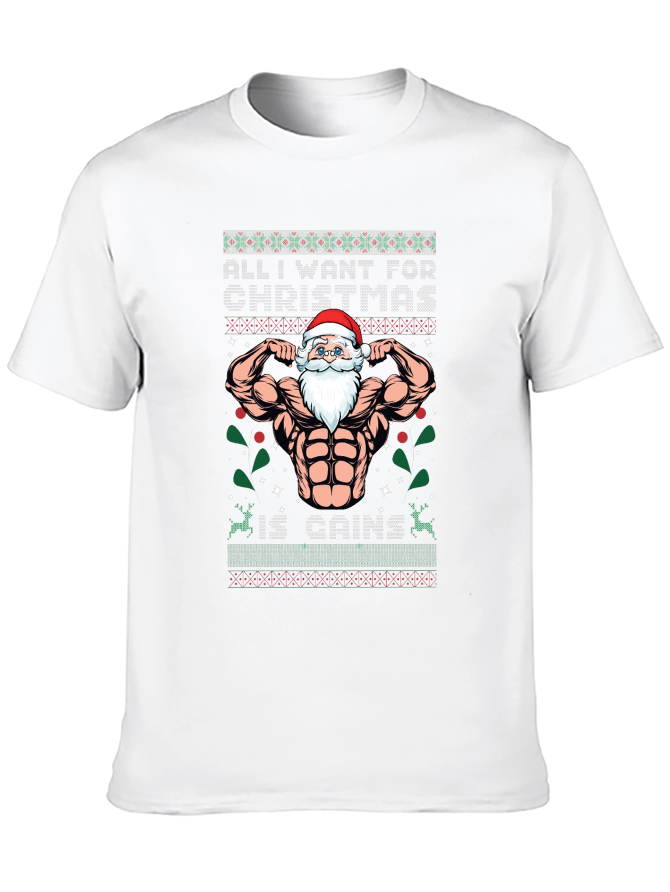 Funny Santa Gains Christmas T-Shirt