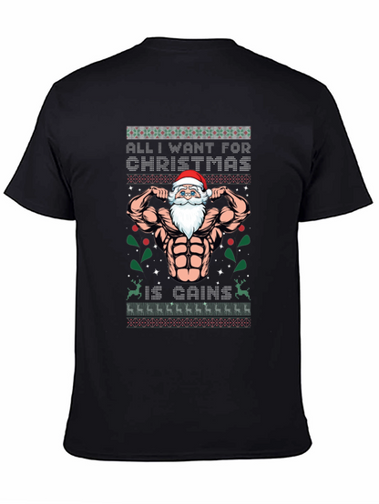 Funny Santa Gains Christmas T-Shirt