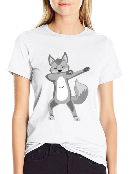 Dabbing Wolf Black T-Shirt - Fun Graphic Tee