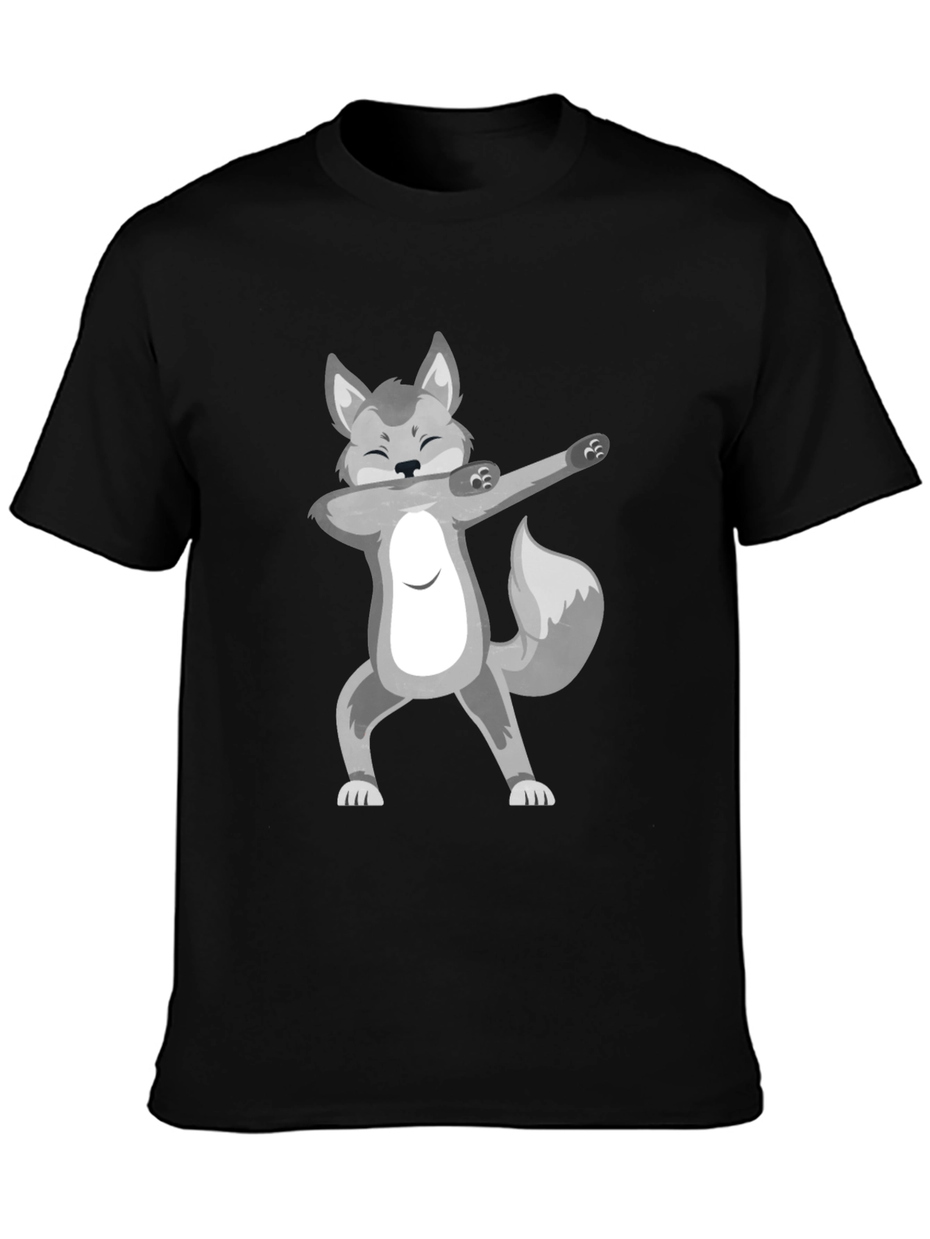 Dabbing Wolf Black T-Shirt - Fun Graphic Tee
