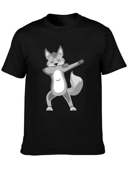Dabbing Wolf Black T-Shirt - Fun Graphic Tee