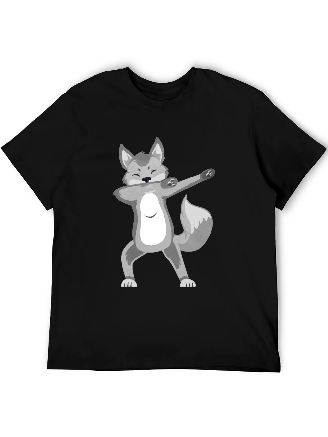 Dabbing Wolf Black T-Shirt - Fun Graphic Tee