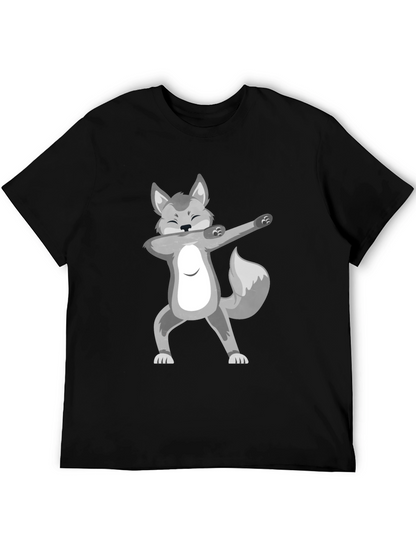 Dabbing Wolf Black T-Shirt - Fun Graphic Tee