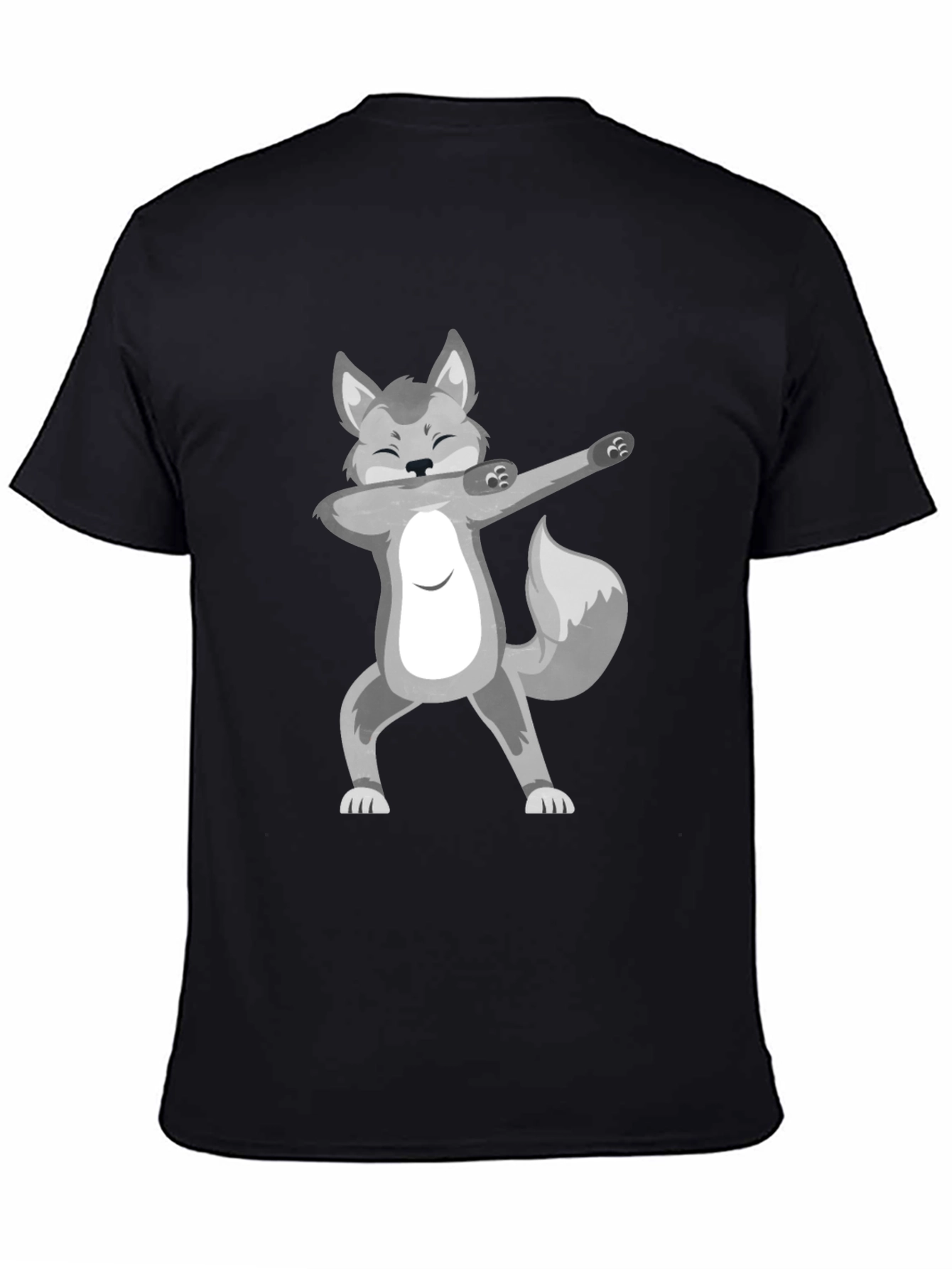 Dabbing Wolf Black T-Shirt - Fun Graphic Tee