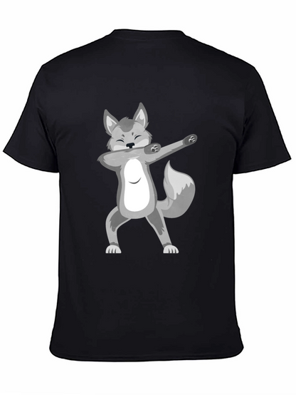 Dabbing Wolf Black T-Shirt - Fun Graphic Tee