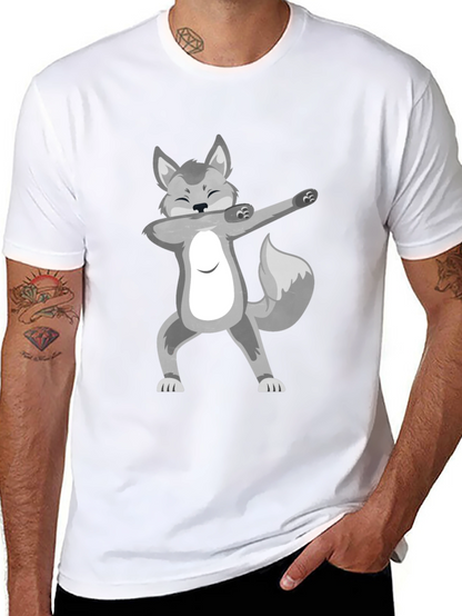 Dabbing Wolf Black T-Shirt - Fun Graphic Tee