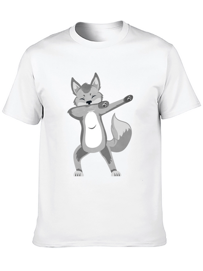 Dabbing Wolf Black T-Shirt - Fun Graphic Tee