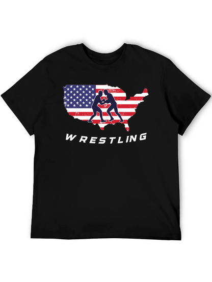 USA Wrestling T-Shirt Patriotic Wrestler Tee