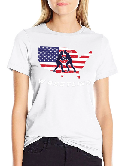 USA Wrestling T-Shirt Patriotic Wrestler Tee