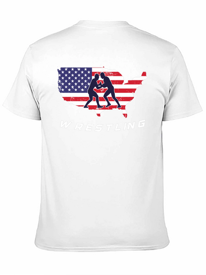 USA Wrestling T-Shirt Patriotic Wrestler Tee