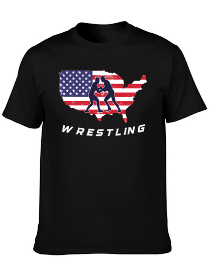 USA Wrestling T-Shirt Patriotic Wrestler Tee
