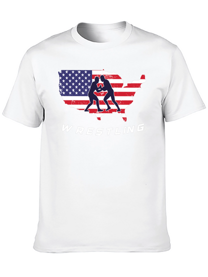 USA Wrestling T-Shirt Patriotic Wrestler Tee