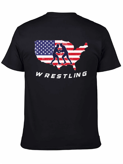 USA Wrestling T-Shirt Patriotic Wrestler Tee