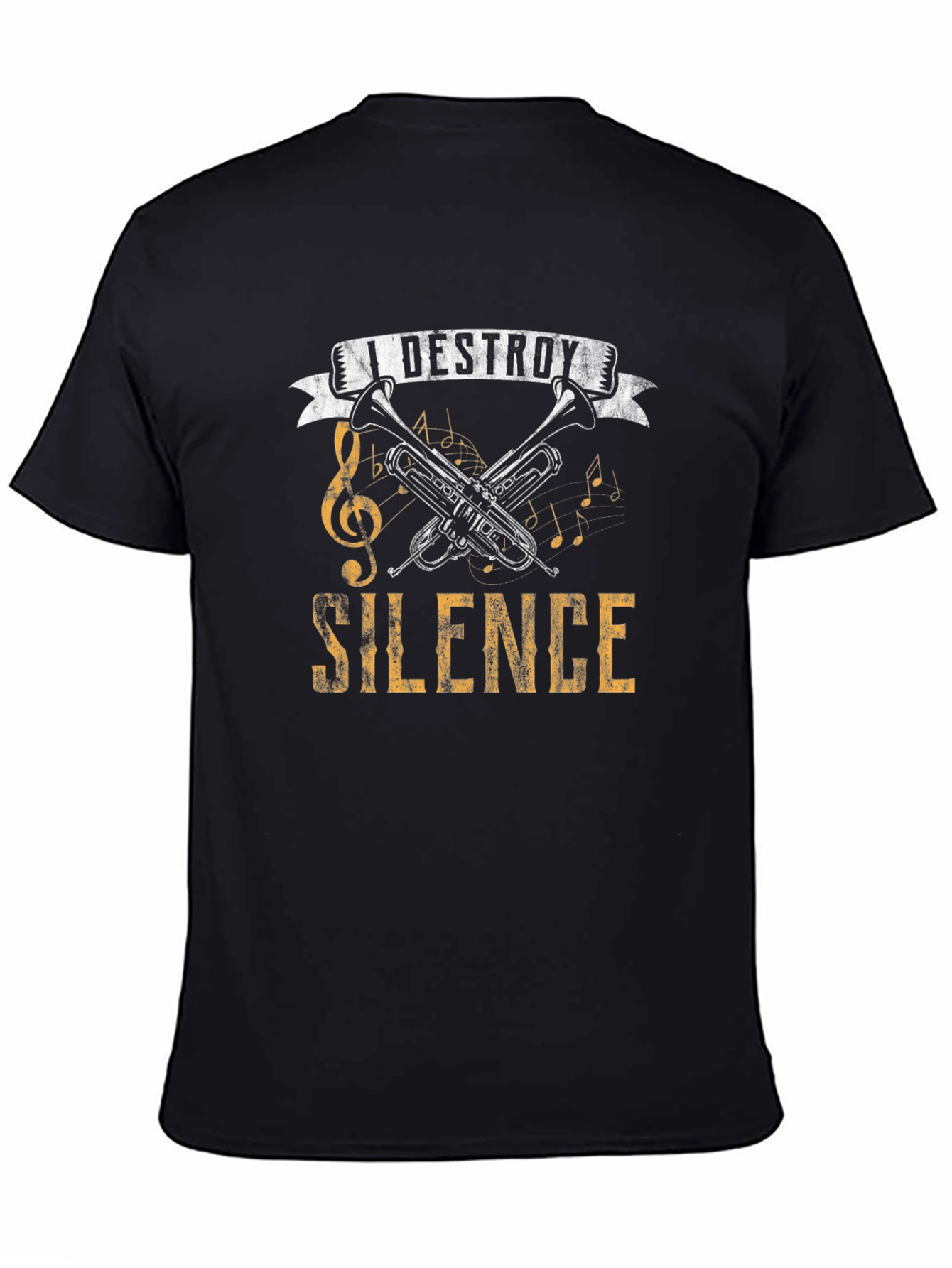I Destroy Silence Trumpet Music T-Shirt