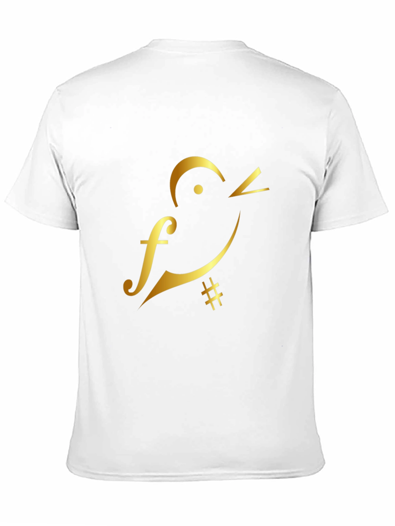 Musical Bird Graphic Tee - Black Cotton T-Shirt