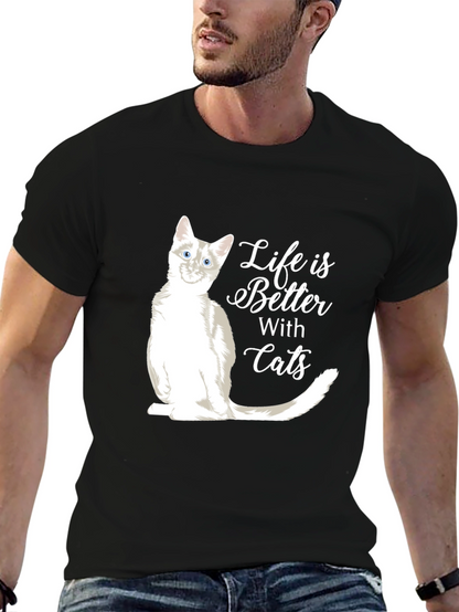 Life Is Better With Cats Graphic T-Shirt