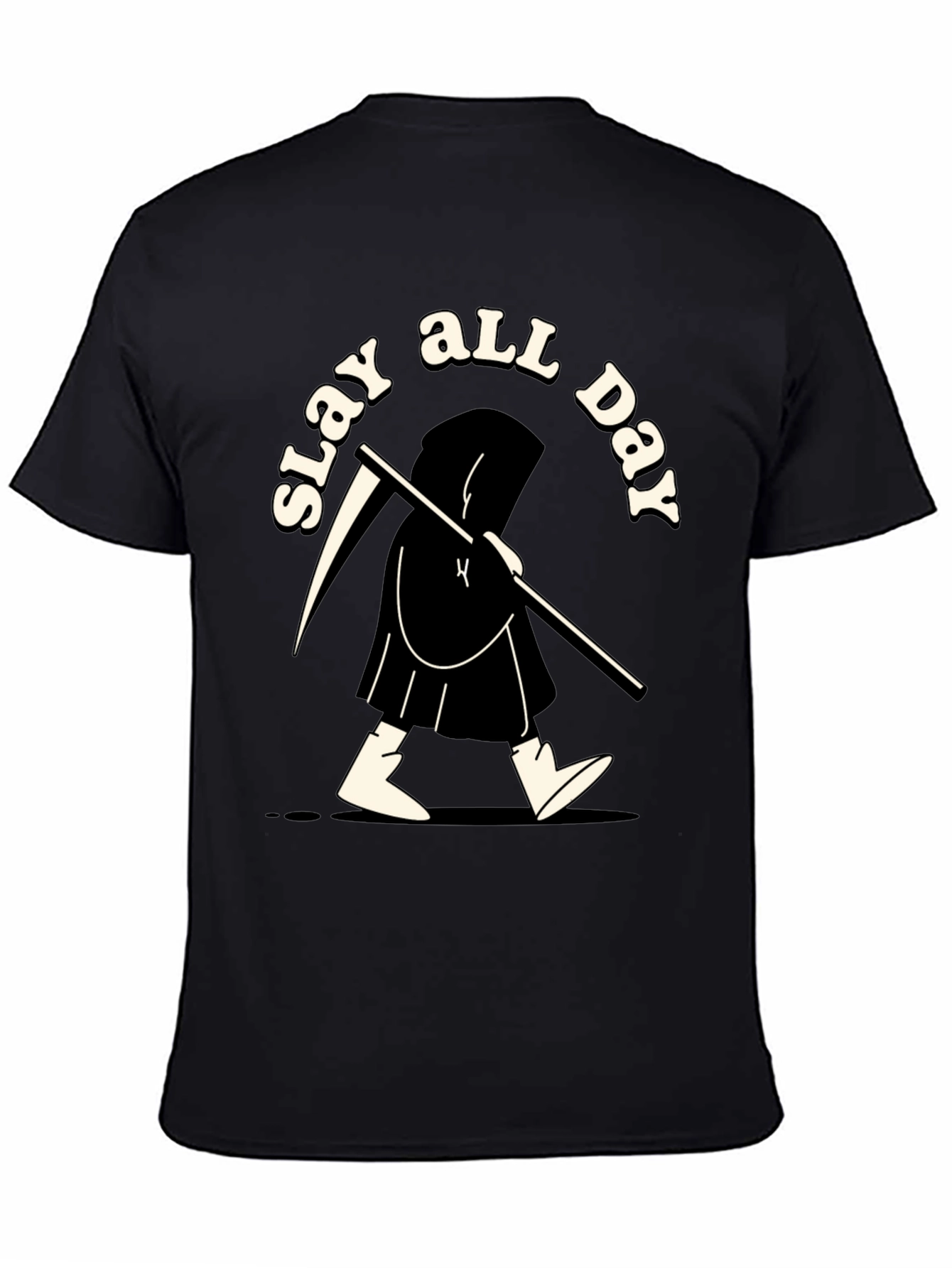Slay All Day Graphic Tee - Black Cotton T-Shirt