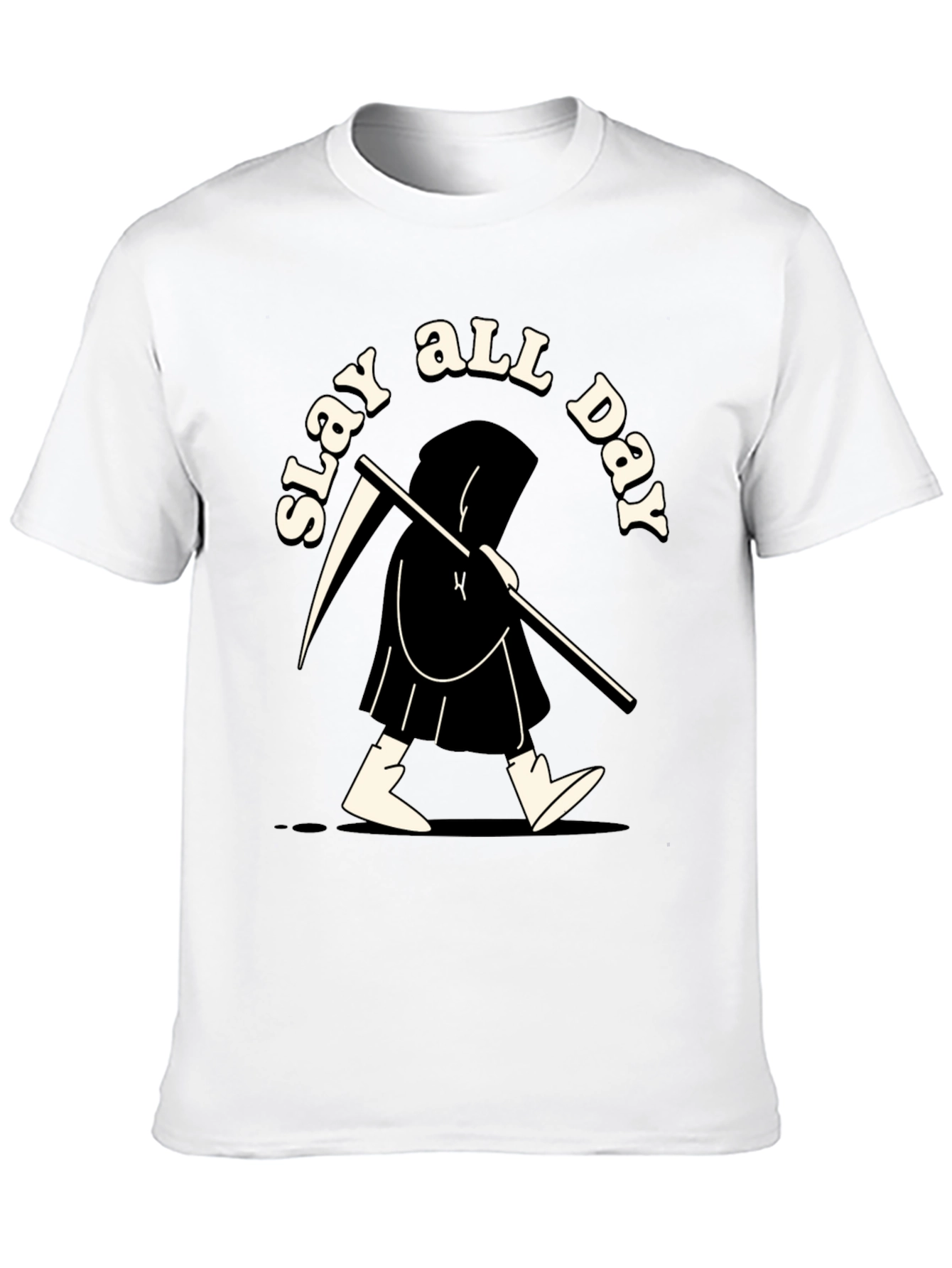 Slay All Day Graphic Tee - Black Cotton T-Shirt