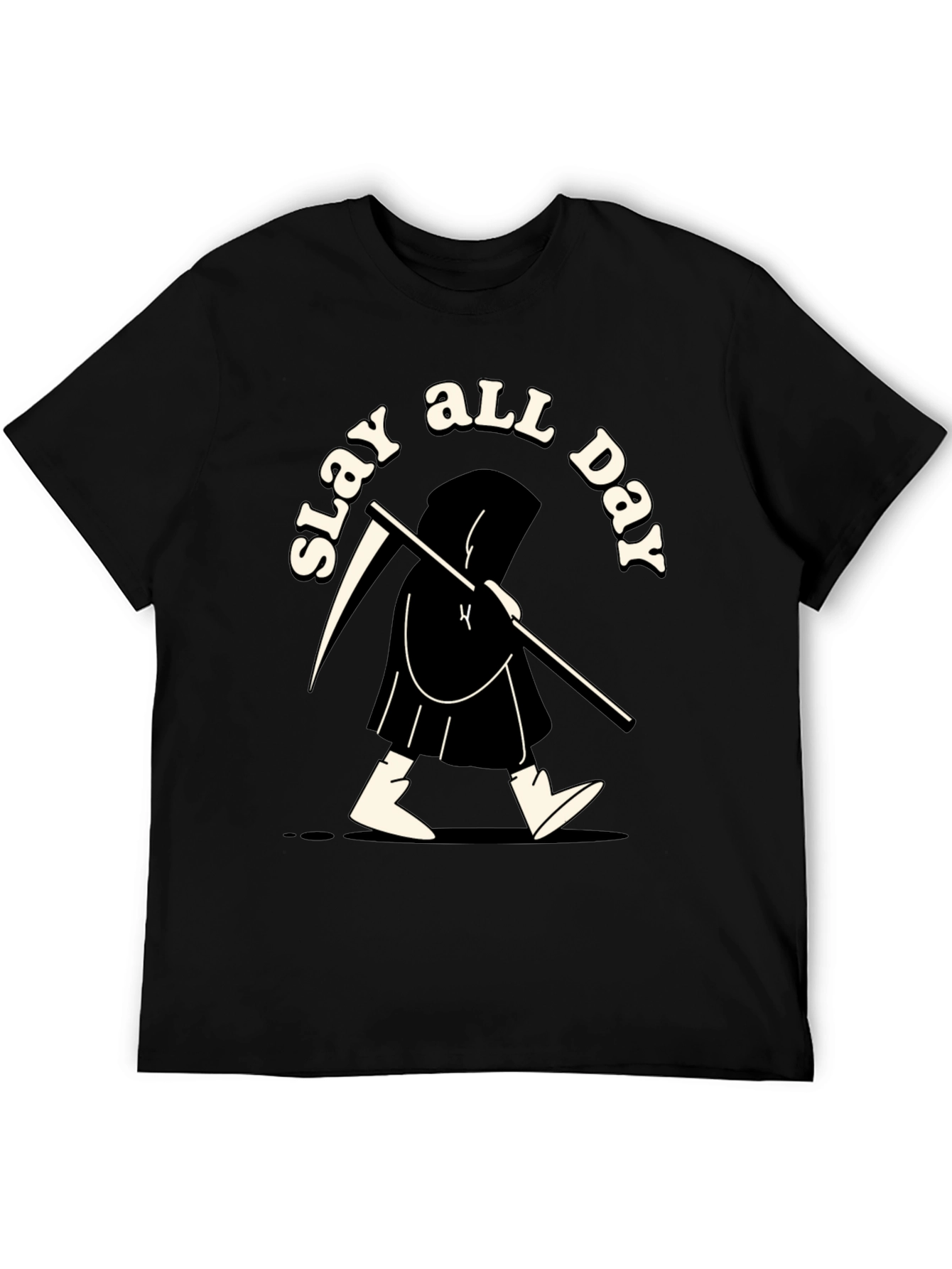Slay All Day Graphic Tee - Black Cotton T-Shirt