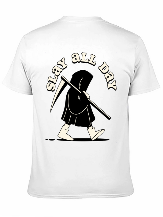 Slay All Day Graphic Tee - Black Cotton T-Shirt