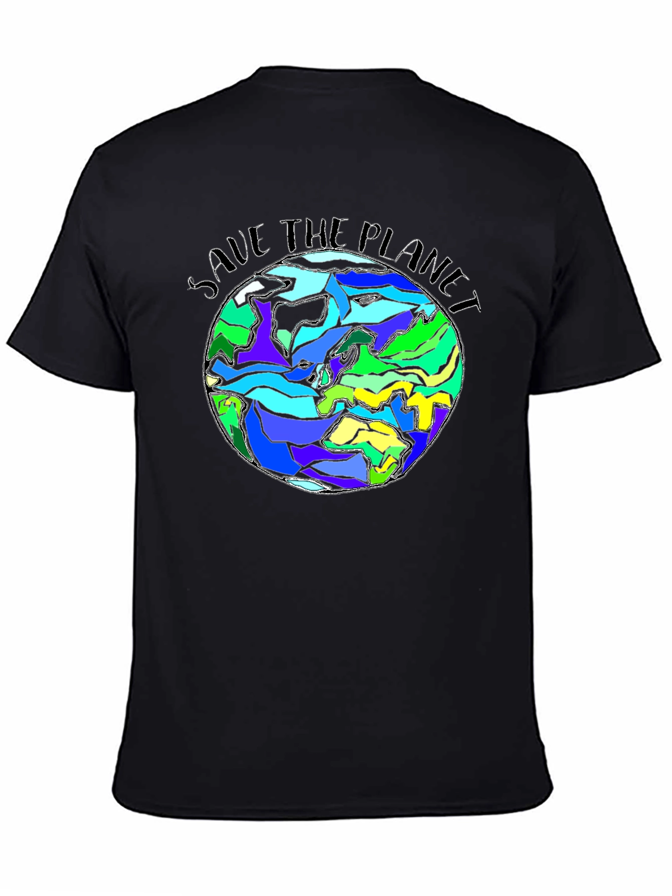 Save The Planet Earth Graphic Black T-Shirt