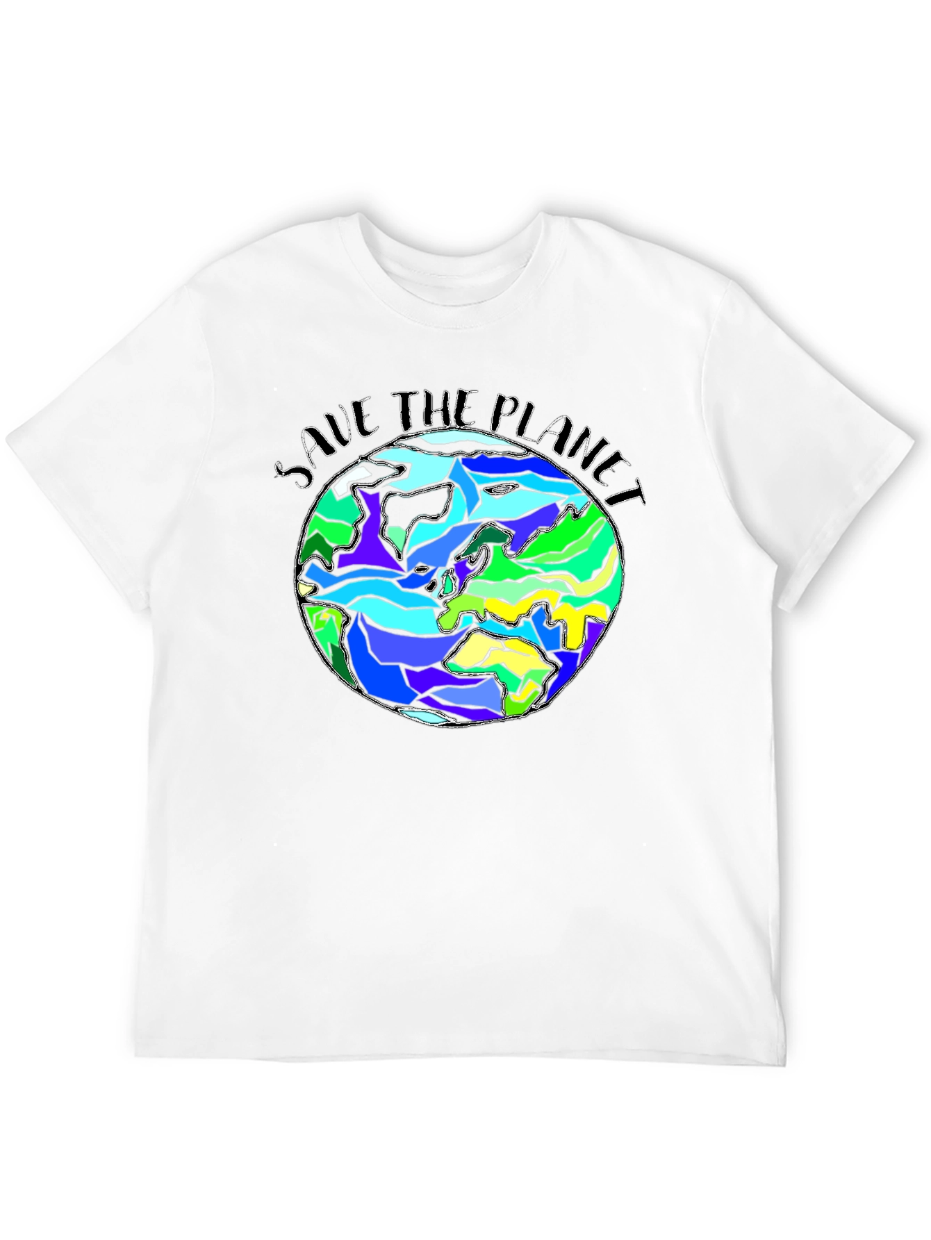 Save The Planet Earth Graphic Black T-Shirt