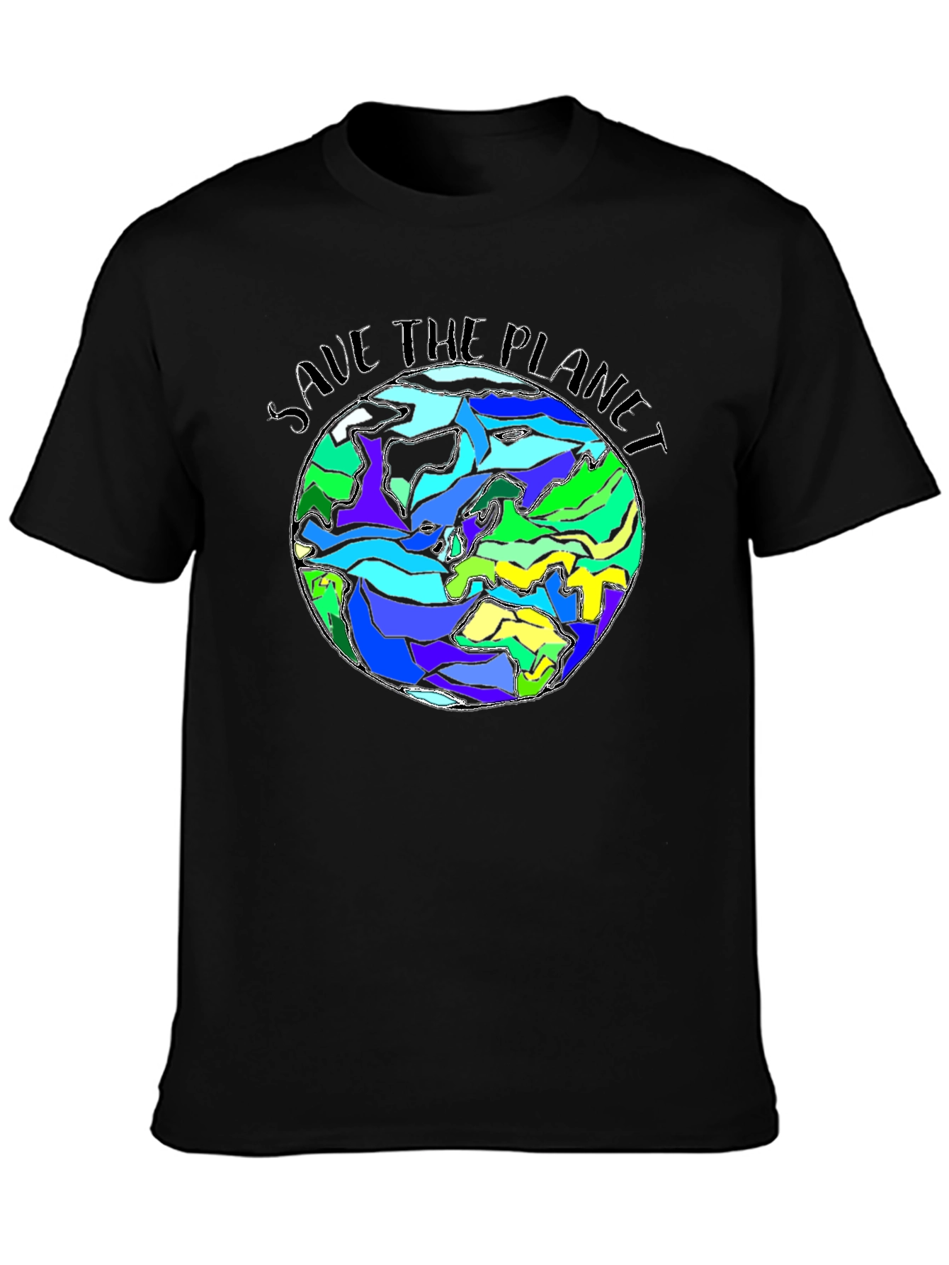 Save The Planet Earth Graphic Black T-Shirt