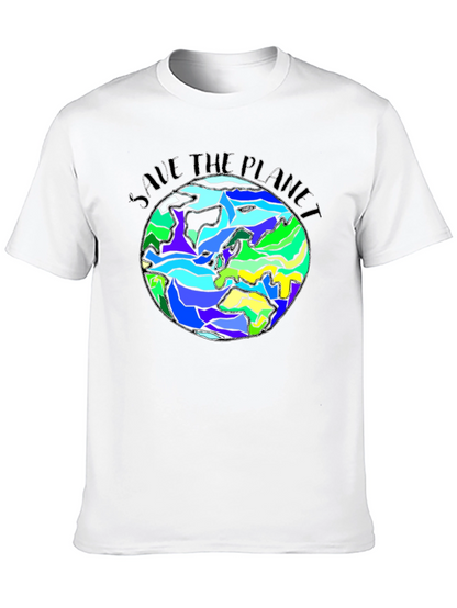 Save The Planet Earth Graphic Black T-Shirt