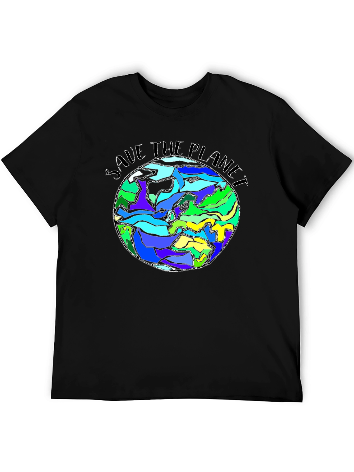 Save The Planet Earth Graphic Black T-Shirt