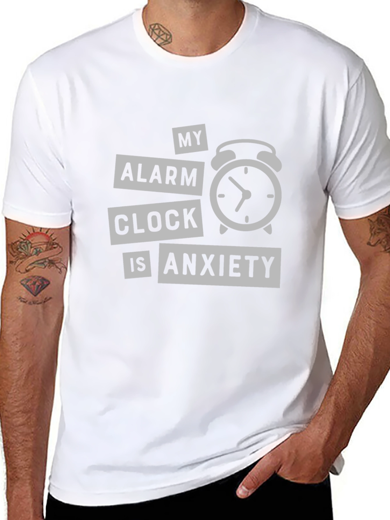 Anxiety Alarm Clock Graphic T-Shirt - Soft Cotton Tee