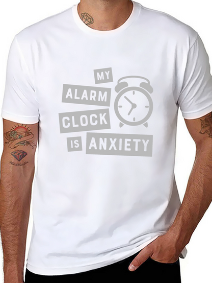 Anxiety Alarm Clock Graphic T-Shirt - Soft Cotton Tee