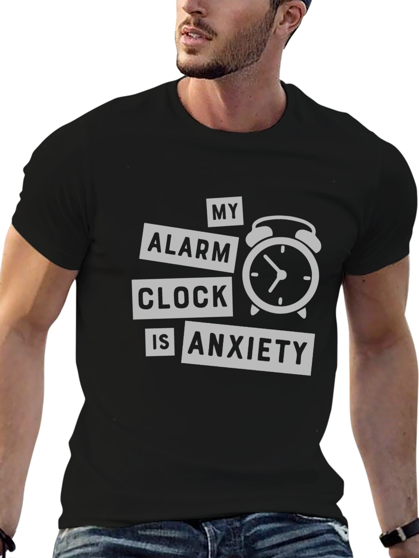 Anxiety Alarm Clock Graphic T-Shirt - Soft Cotton Tee