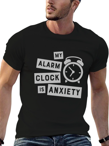 Anxiety Alarm Clock Graphic T-Shirt - Soft Cotton Tee