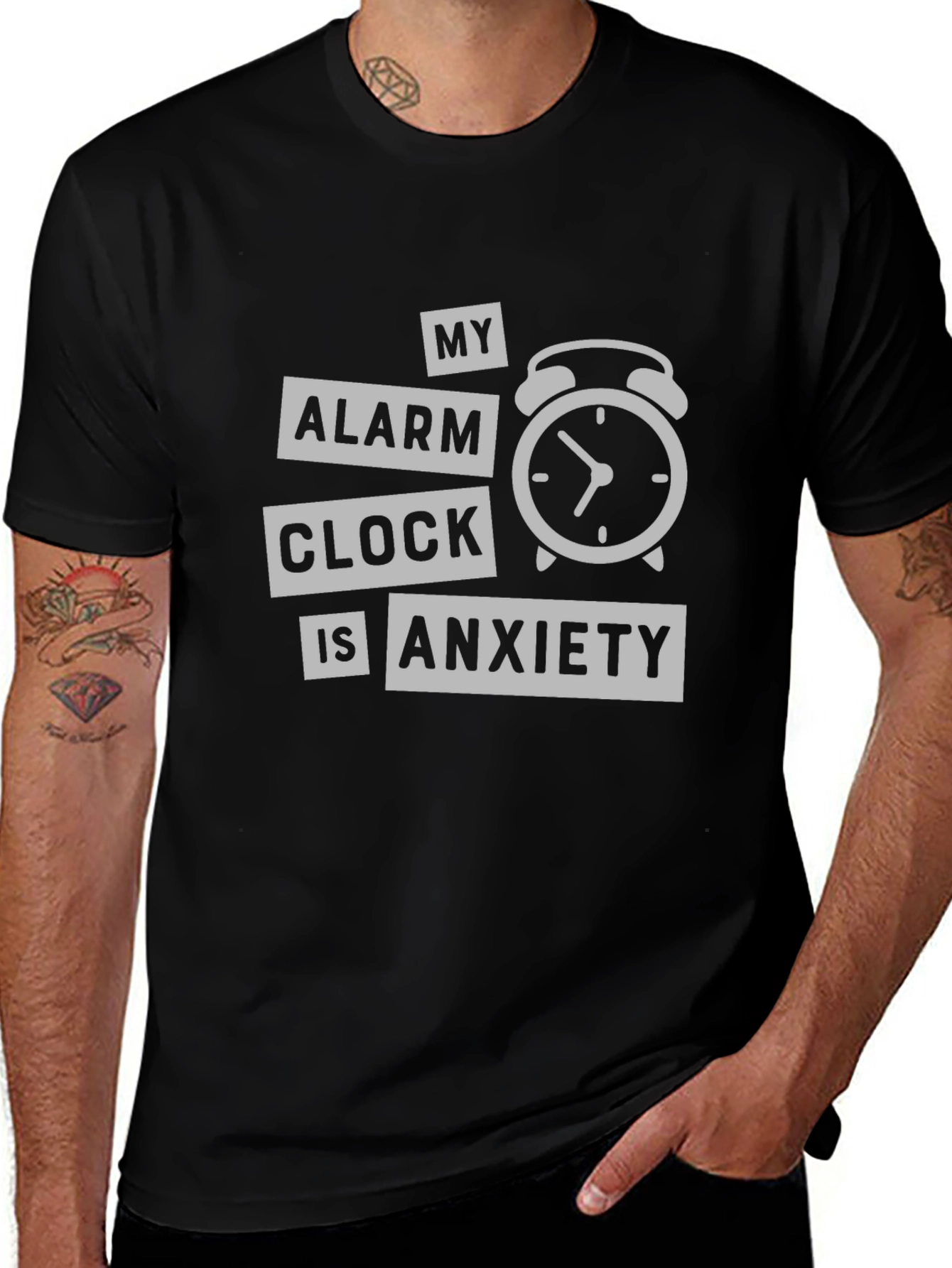 Anxiety Alarm Clock Graphic T-Shirt - Soft Cotton Tee