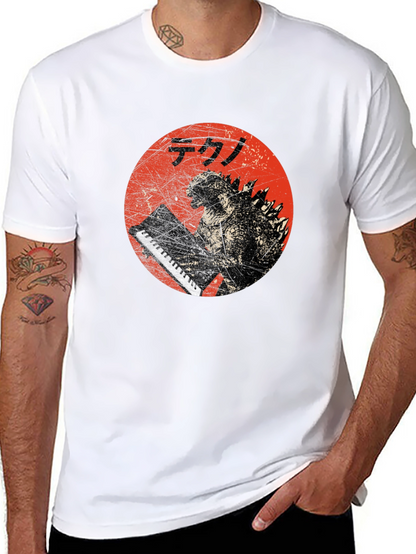 Godzilla Tekno T-Shirt - Red Circle Design